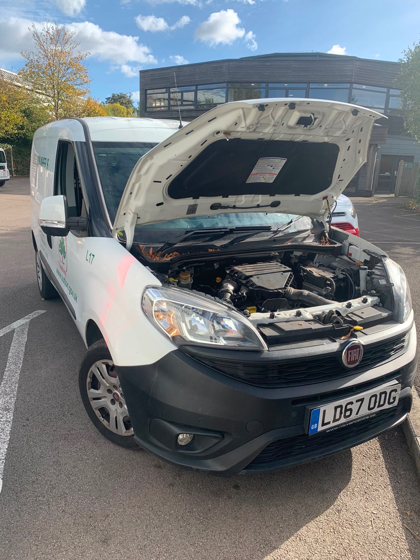 Van being serviced